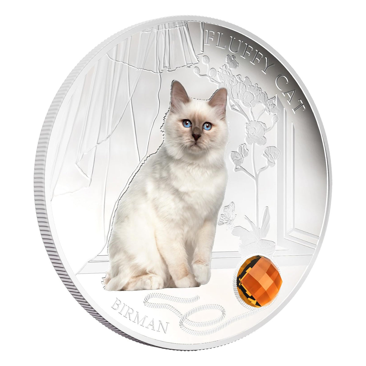 2013 $2 Fluffy Cat: Birman - Pure Silver Coin