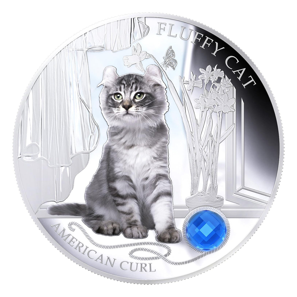 2013 $2 Fluffy Cat: American Curl - Pure Silver Coin