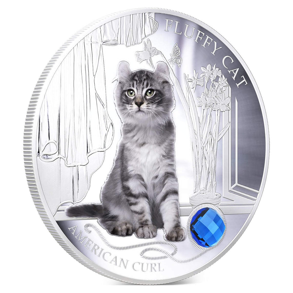 2013 $2 Fluffy Cat: American Curl - Pure Silver Coin