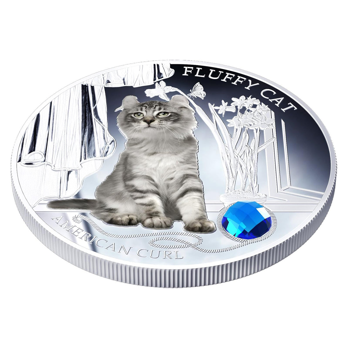 2013 $2 Fluffy Cat: American Curl - Pure Silver Coin