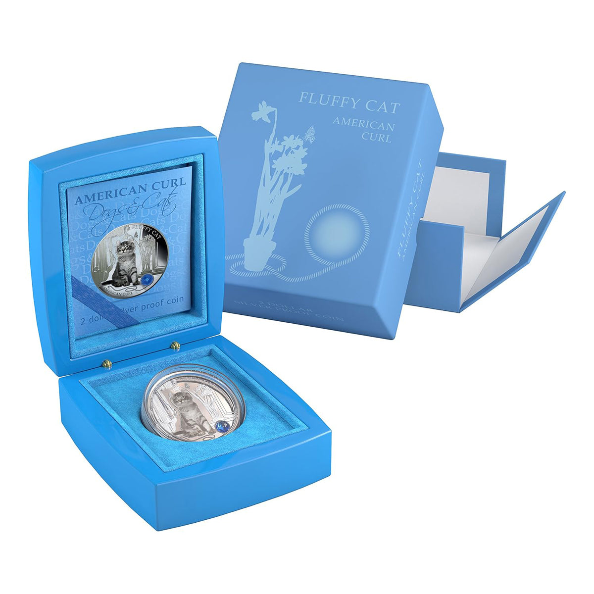 コレクション 2013 Fiji Fluffy Cat American Curl 2013 $2 Fluffy Cat: American Curl - Pure Silver Coin
