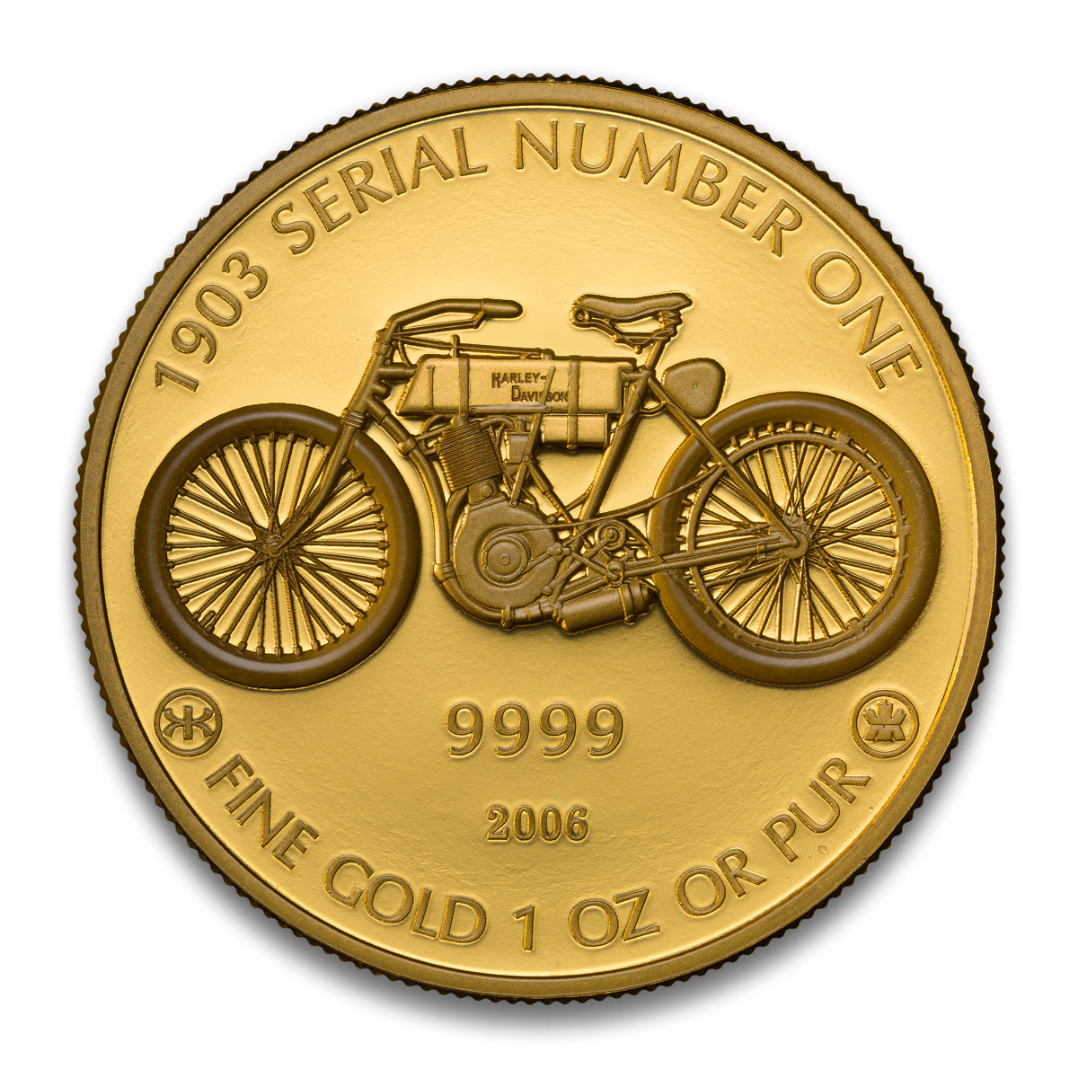 2006 Harley Davidson: Cert 0009/1903 - Pure Gold Medallion