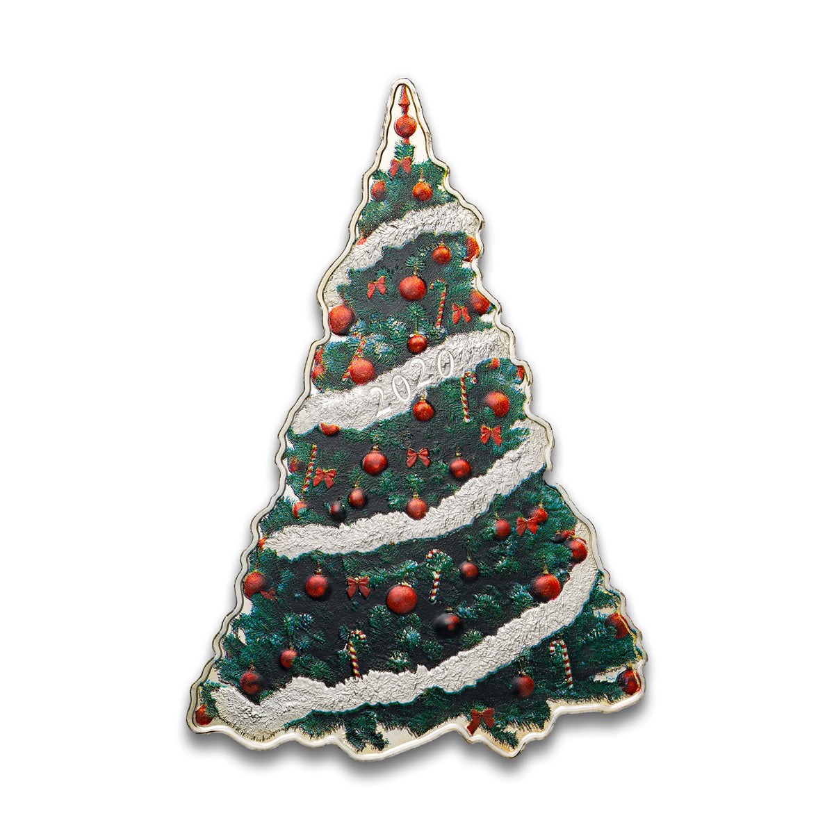 2020 $2 Shaped Holiday Tree - Pure Silver Coin