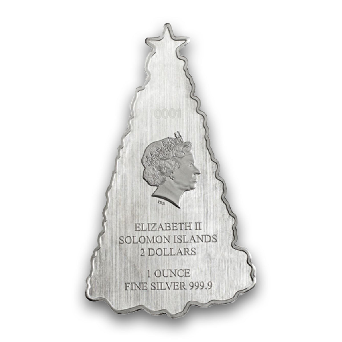 2021 $2 Shaped Holiday Tree - Pure Silver Coin