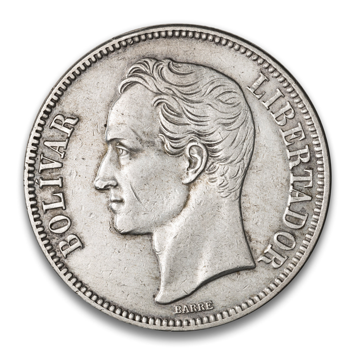 Venezuela Silver 5 Bolivares 1935