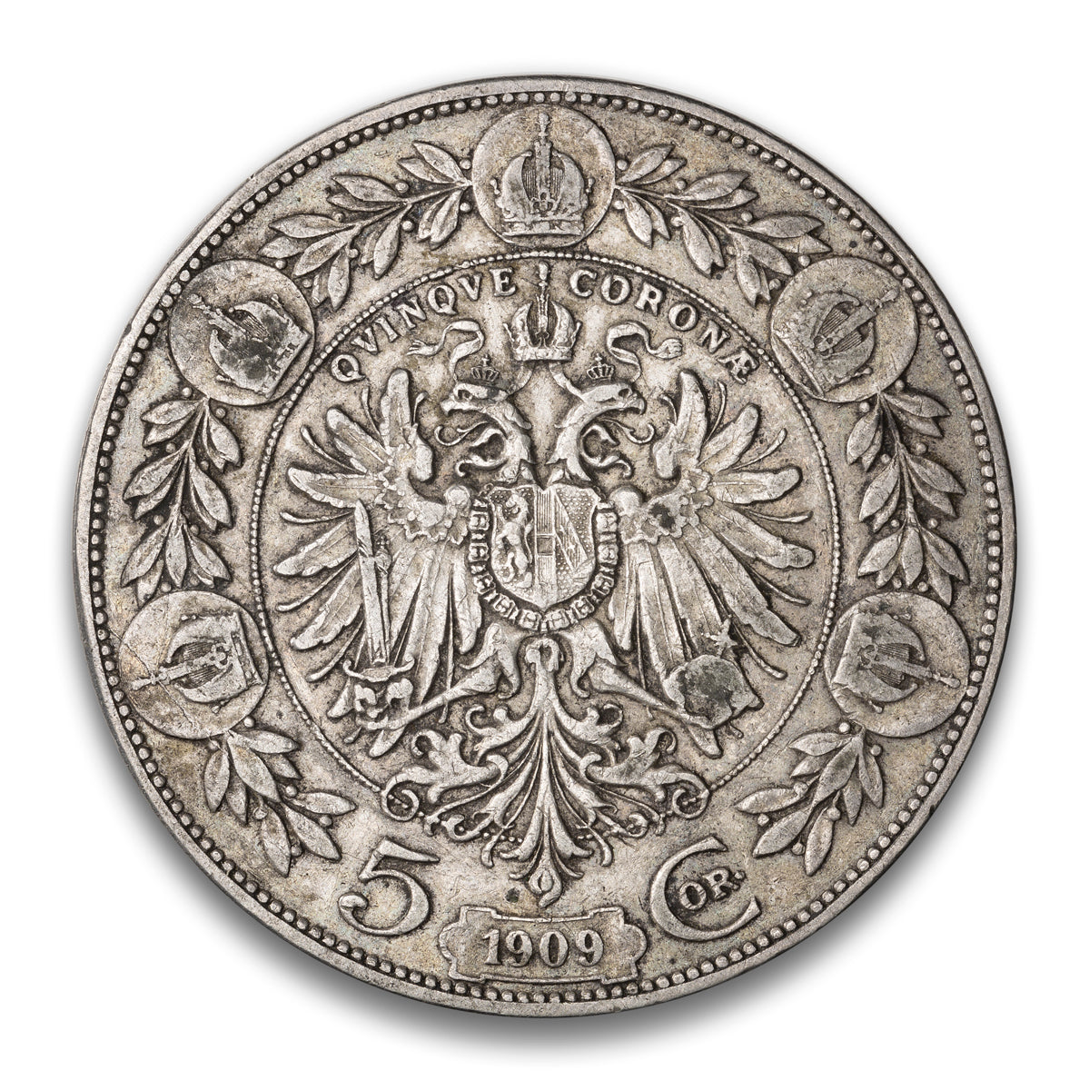 Austria Silver 5 Corona 1909