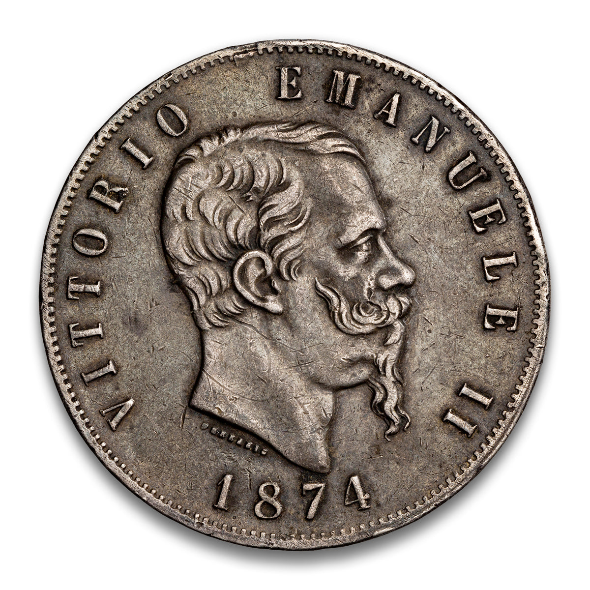 Italy Silver 5 Lire 1871 MBN