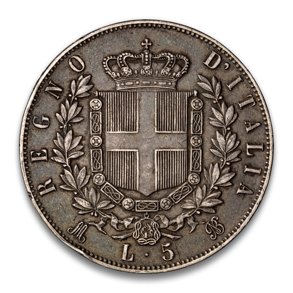 Italy Silver 5 Lire 1871 MBN