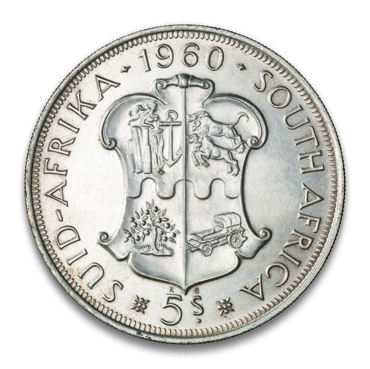 South Africa Silver 5 Shillings 1960