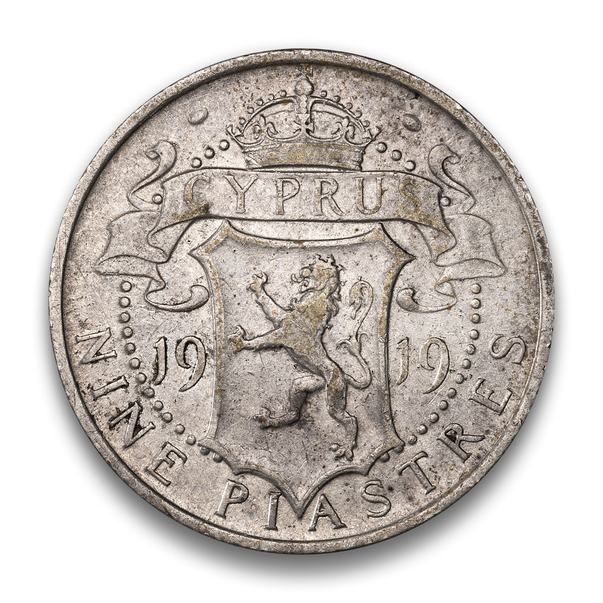 Cyprus Silver 9 Piastres 1919