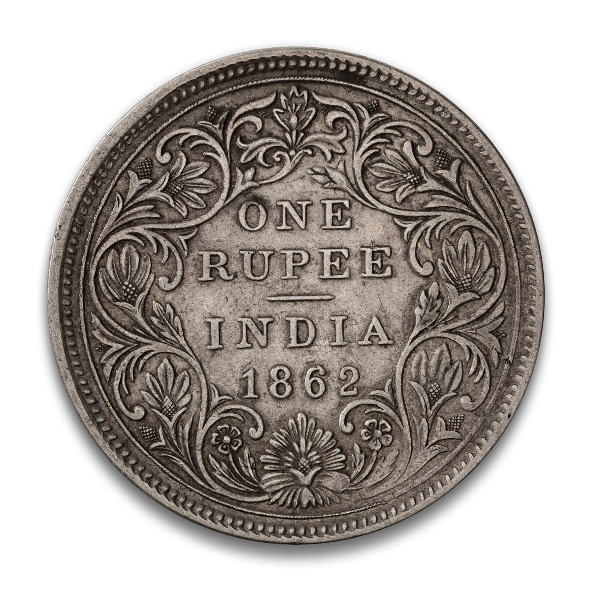 British India Silver 1 Rupee 1862