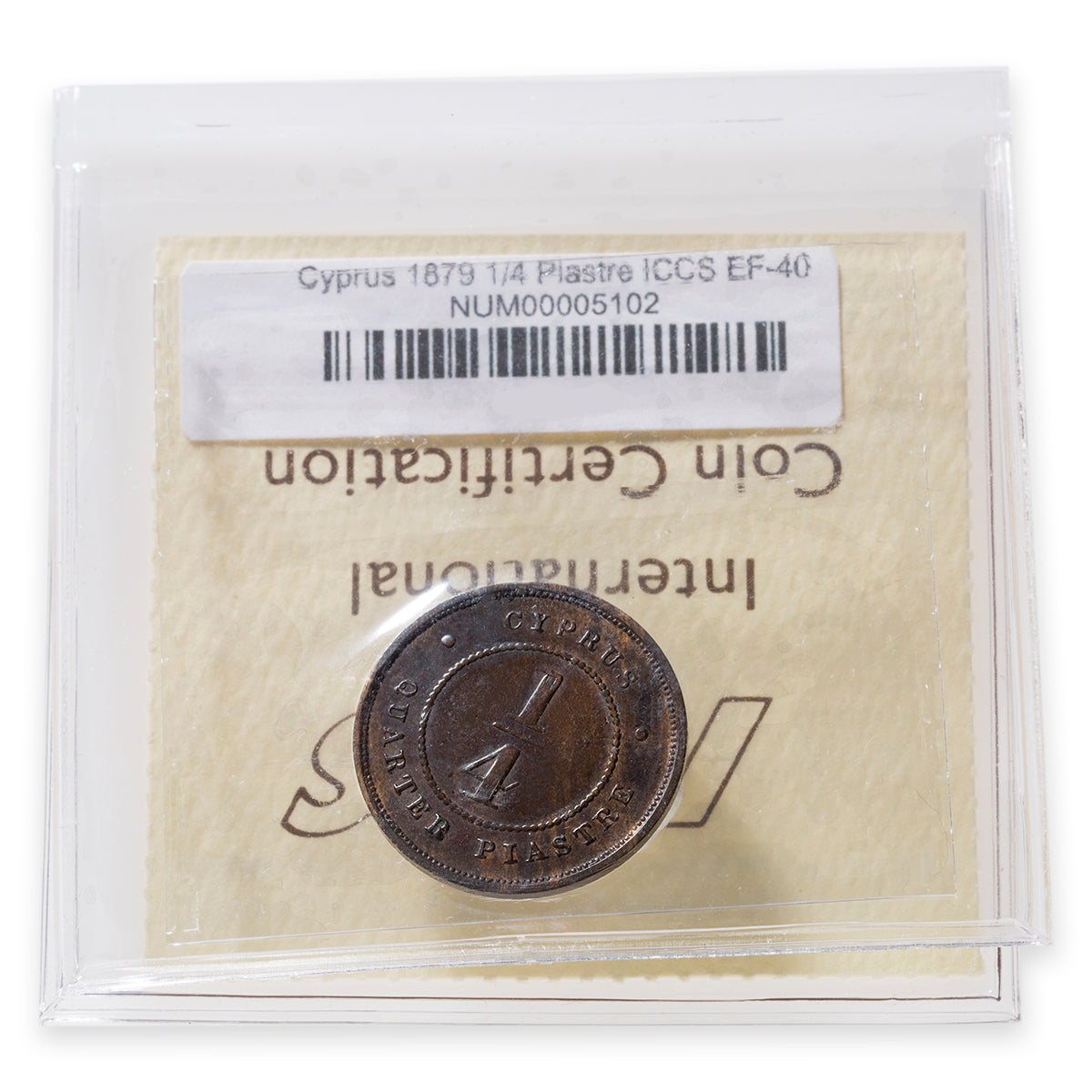 Cyprus Bronze 1/4 Piastre 1879