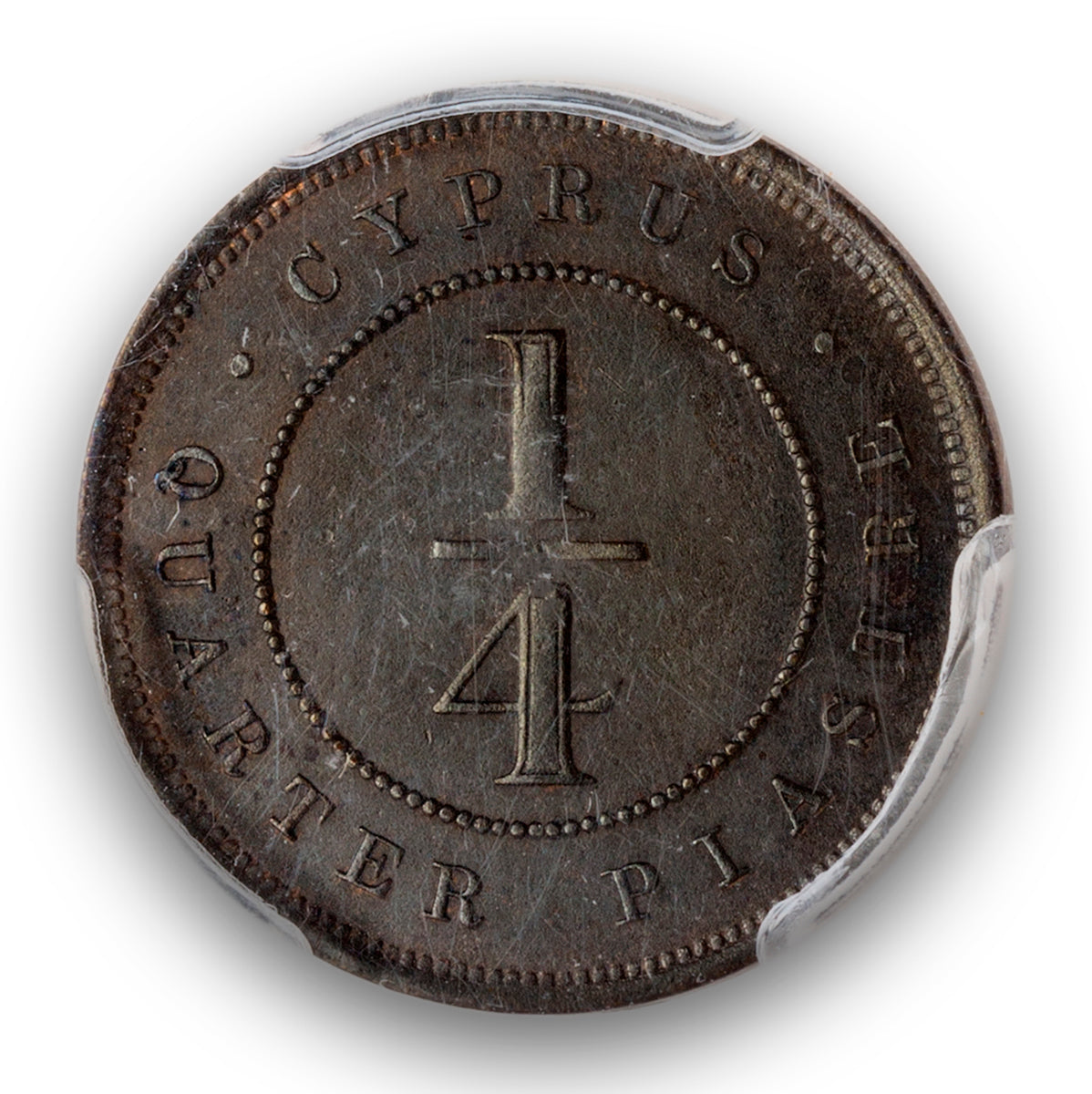 Cyprus Bronze 1/4 Piastre 1881