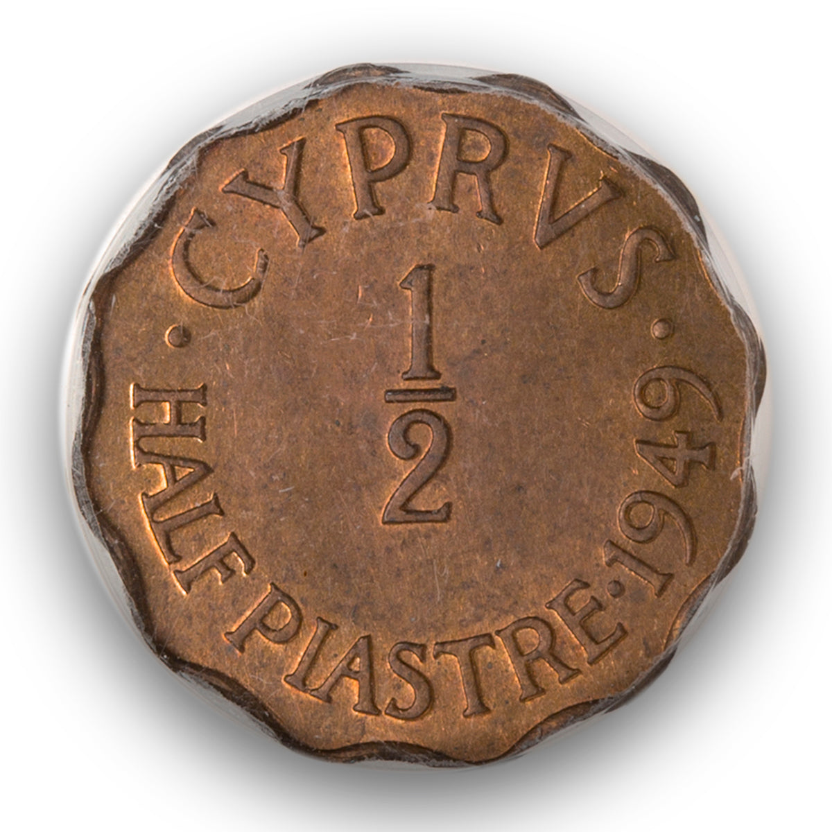 Cyprus Bronze 1/2 Piastre 1949