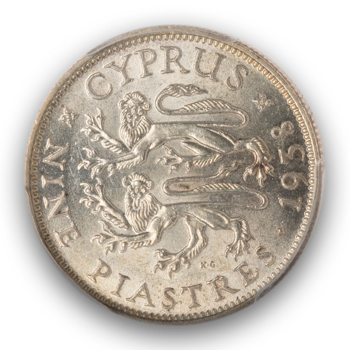 Cyprus Silver 9 Piastre 1938