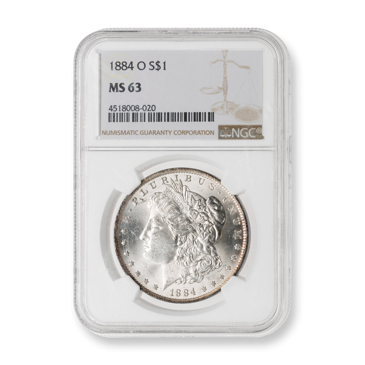 US $1 1884O Morgan Dollar NGC MS-63