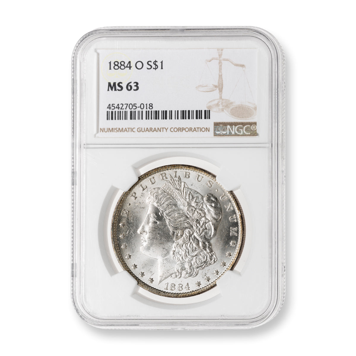 US $1 1884O Morgan Dollar NGC MS-63