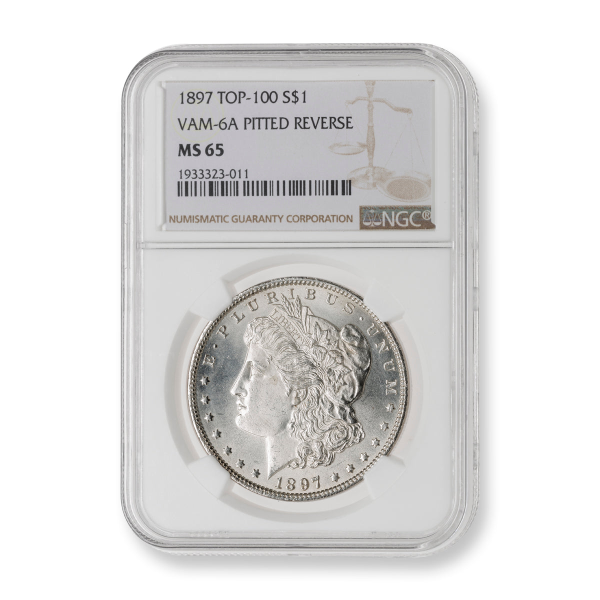 US $1 1897 Morgan Dollar NGC MS-65