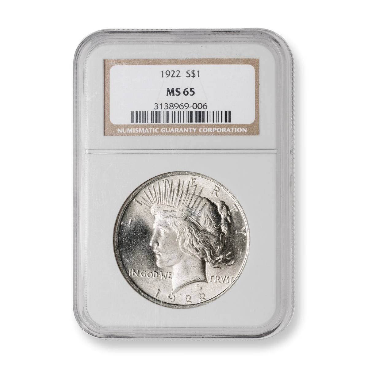 US $1 1922 Peace Dollar NGC MS-65