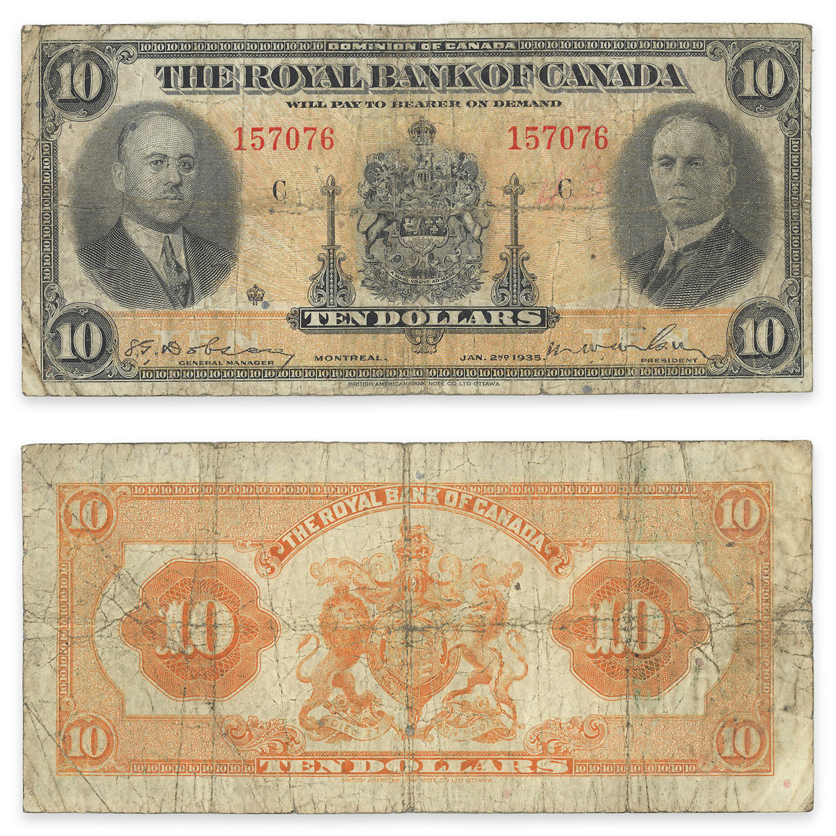 $10 1935 630-18-04 Royal Bank of Canada Dobson-Wilson VG-8