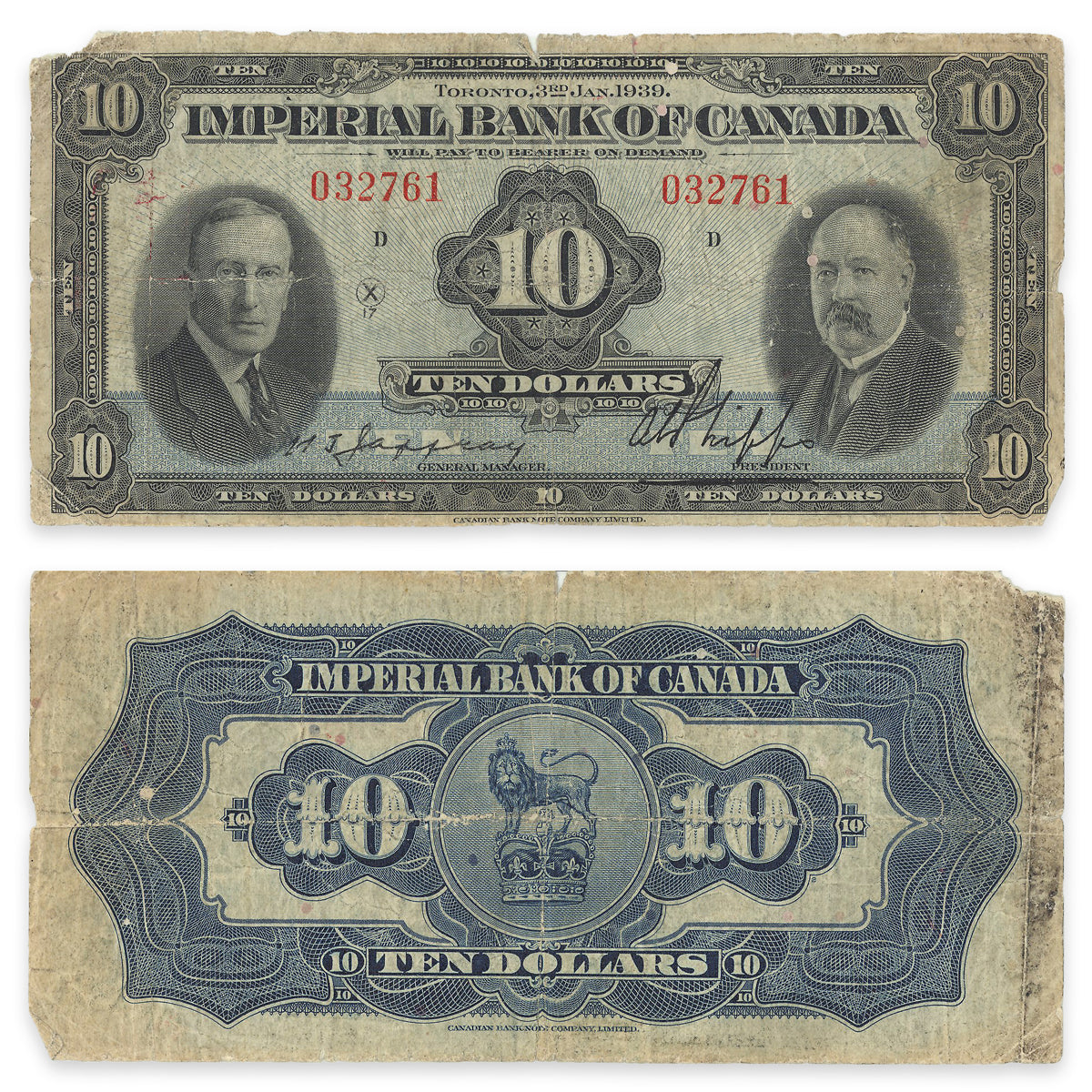 $10 1939 375-24-04 Imperial Bank of Canada Jaffray-Phipps G-4