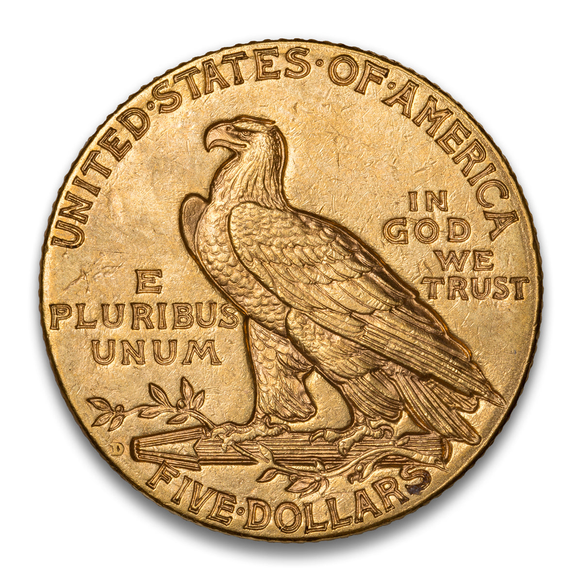 US $5 1909D Half Eagle EF-45