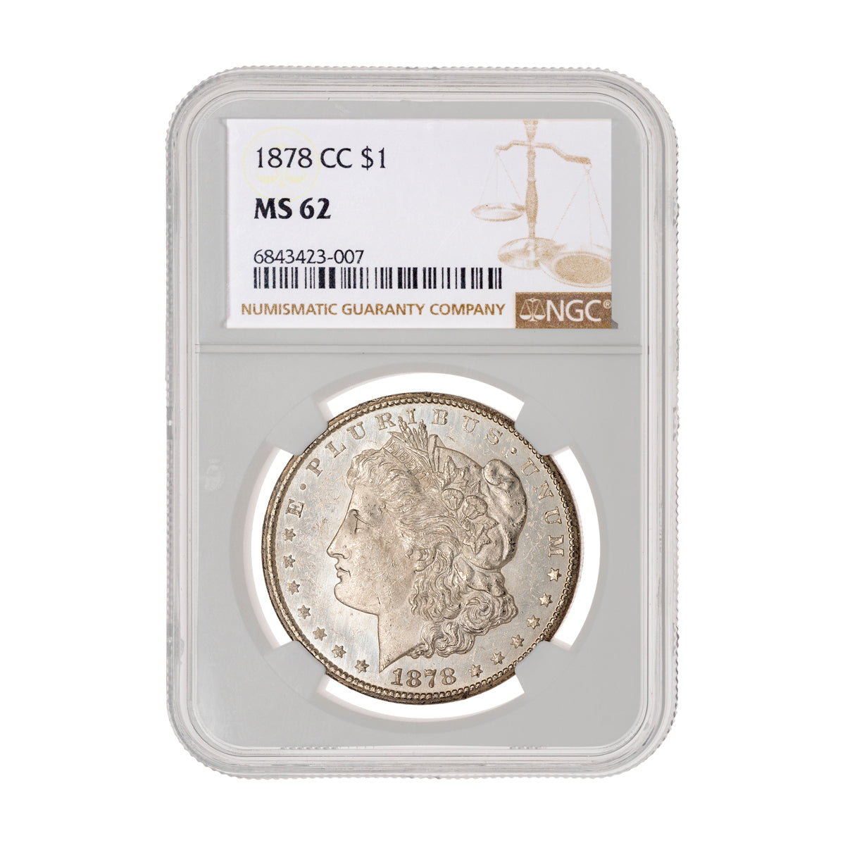 US $1 1878CC Morgan Dollar NGC MS-62