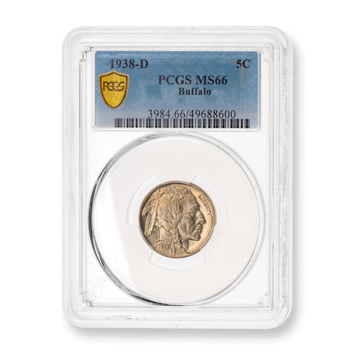 US 5 Cent 1938D Buffalo PCGS MS-66