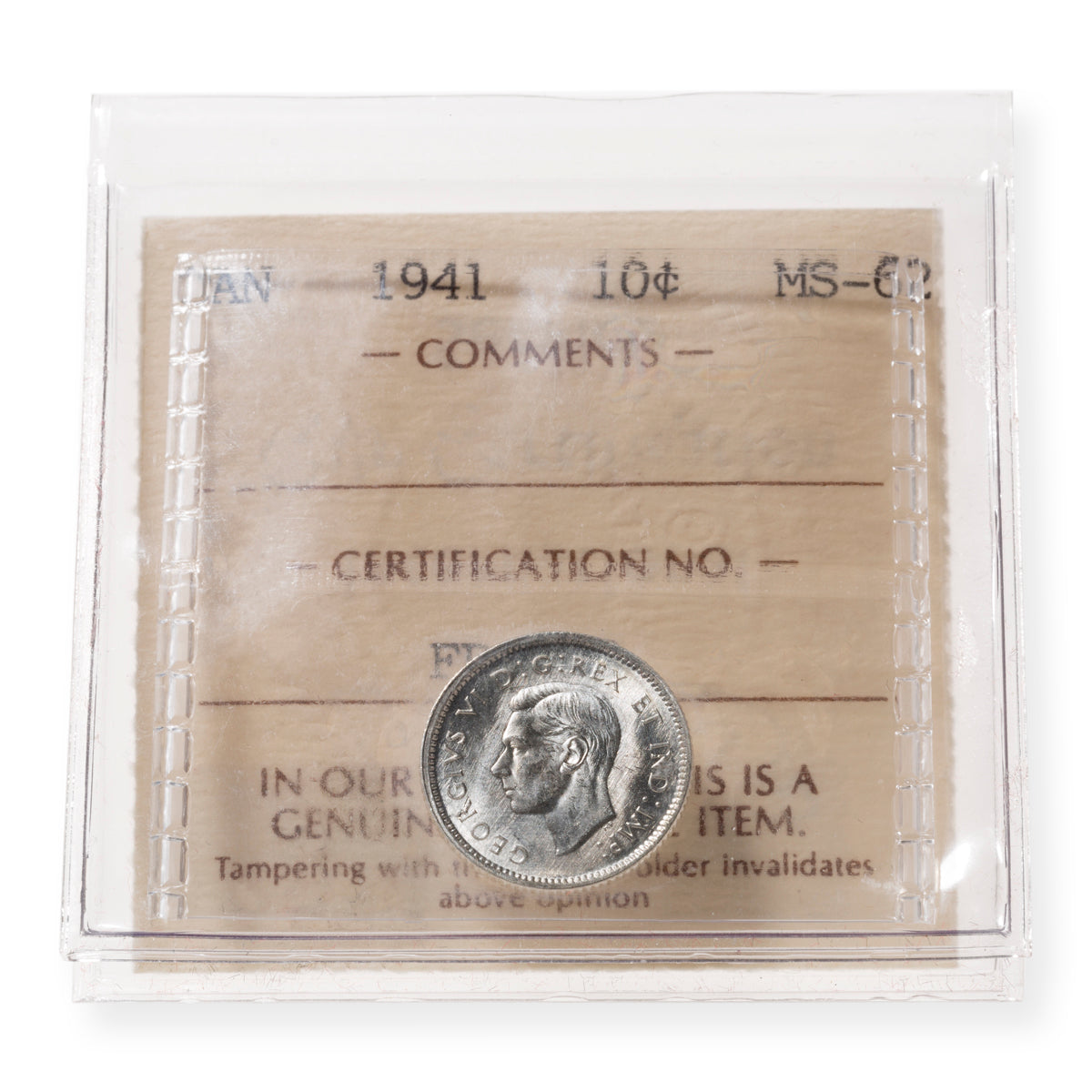 10 Cent 1941 ICCS MS-62