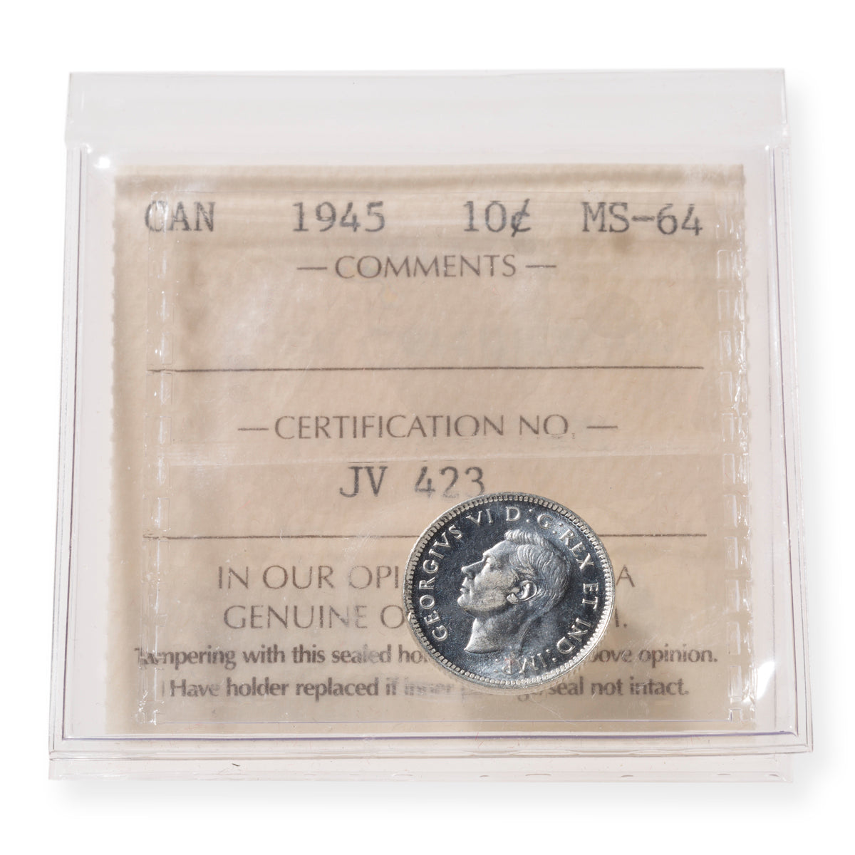 10 Cent 1945 ICCS MS-64