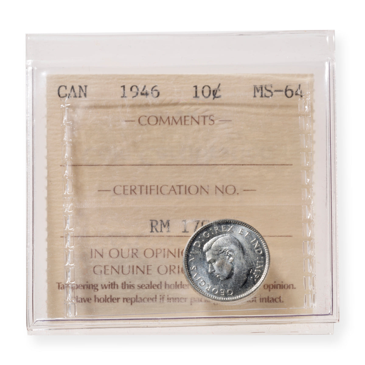 10 Cent 1946 ICCS MS-64