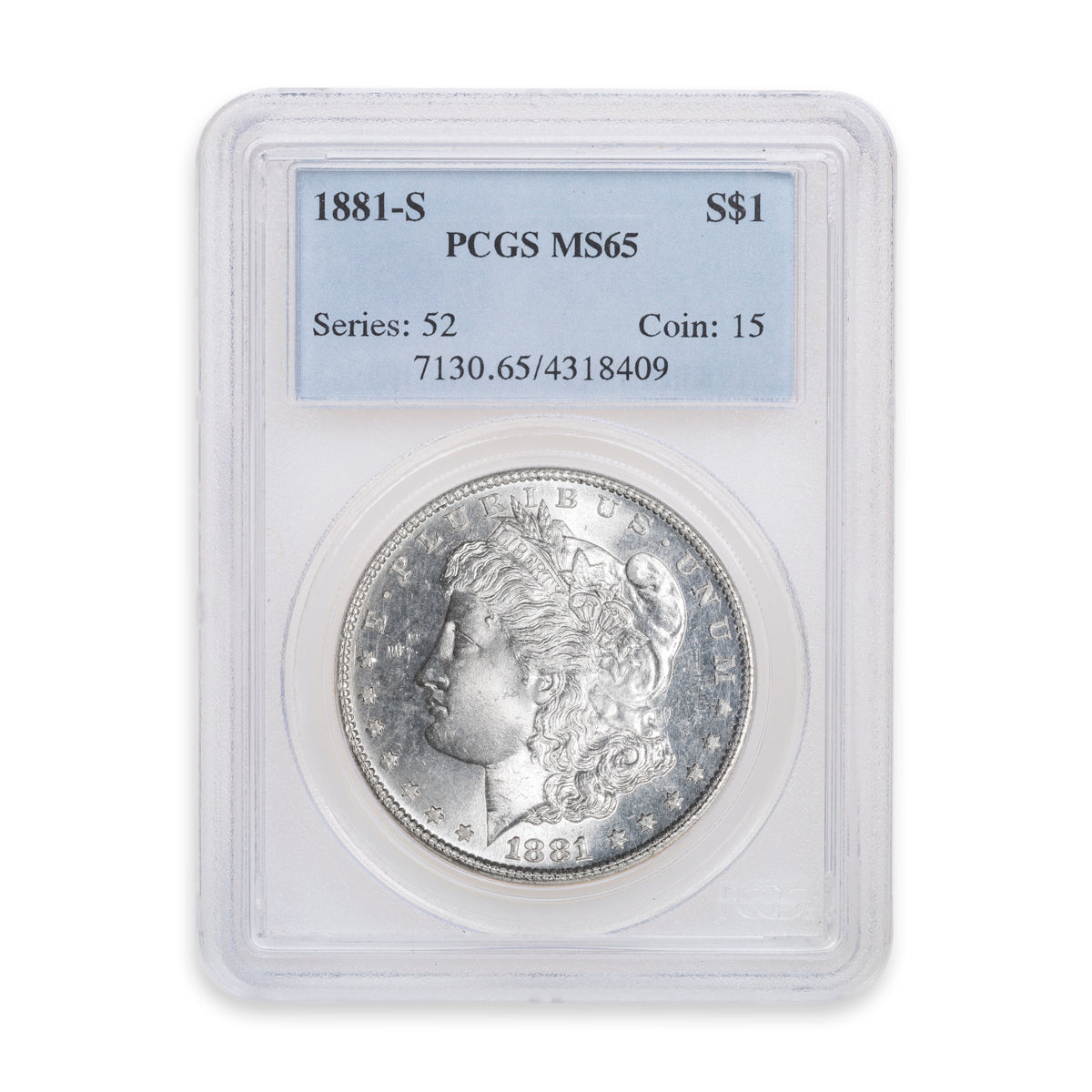 US $1 1881S Morgan Dollar PCGS MS-65