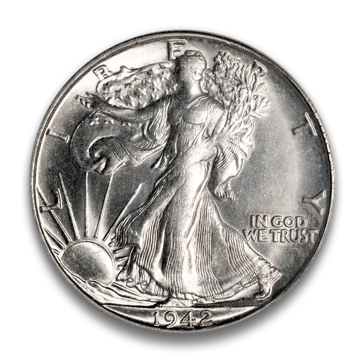 ネパール 50P VS1999 (1942) PCGS MS64 銀貨 古銭 US 50 Cent 1942S PCGS MS-64
