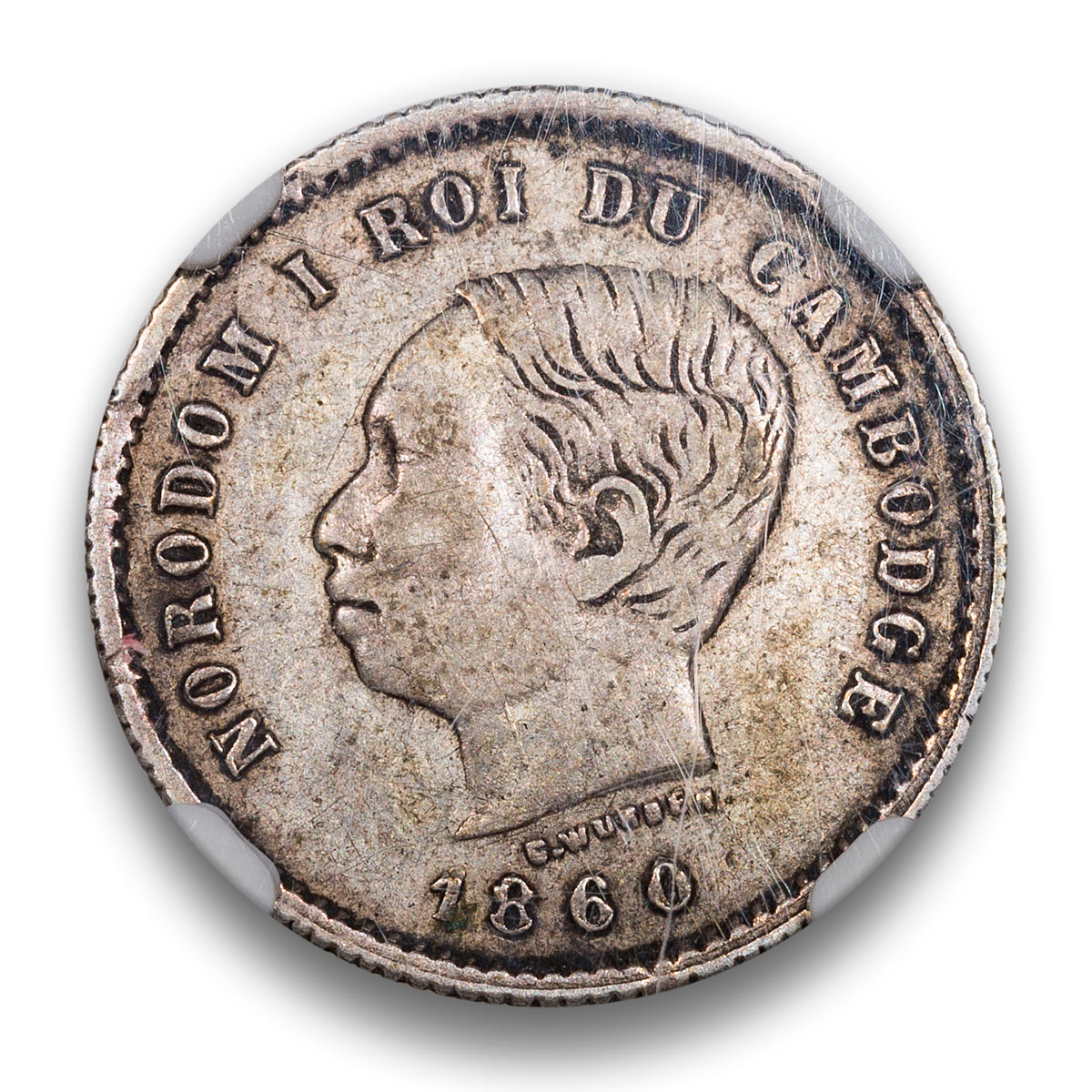 Cambodia 50 Cent 1860 50 Centimes NGC VF-20