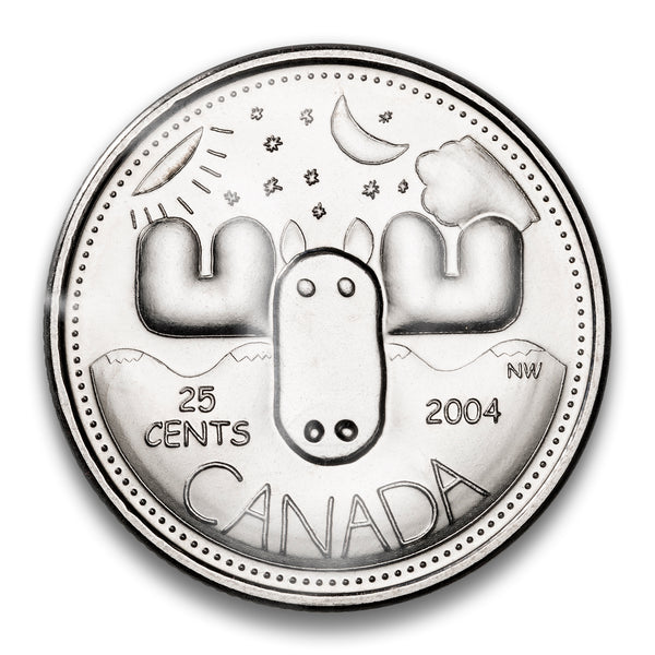 2004 25 Cent Canada Day Moose Coin
