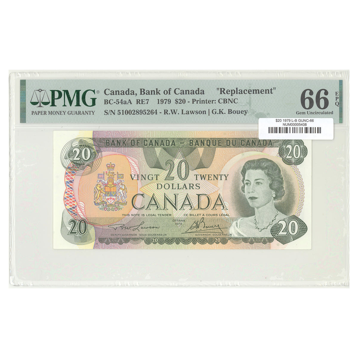 $20 1979 BC-54aA Lawson-Bouey PMG GUNC-66