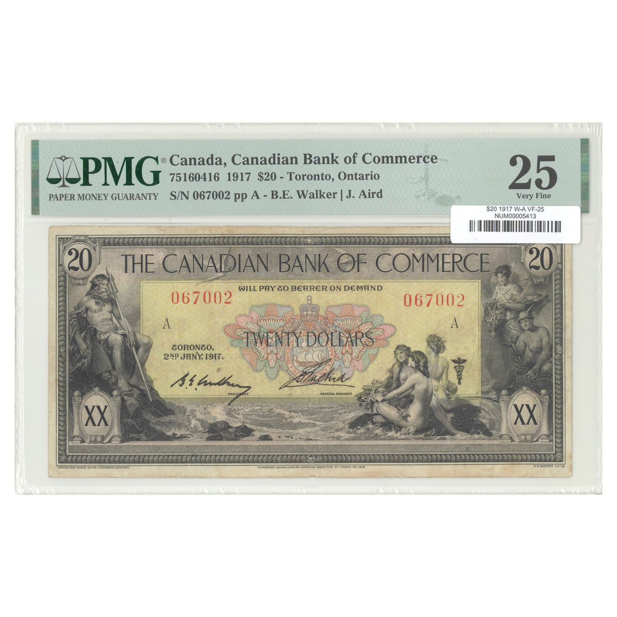 $20 1917 75160416 Canadian Bank of Commerce Walker-Aird PMG VF-25