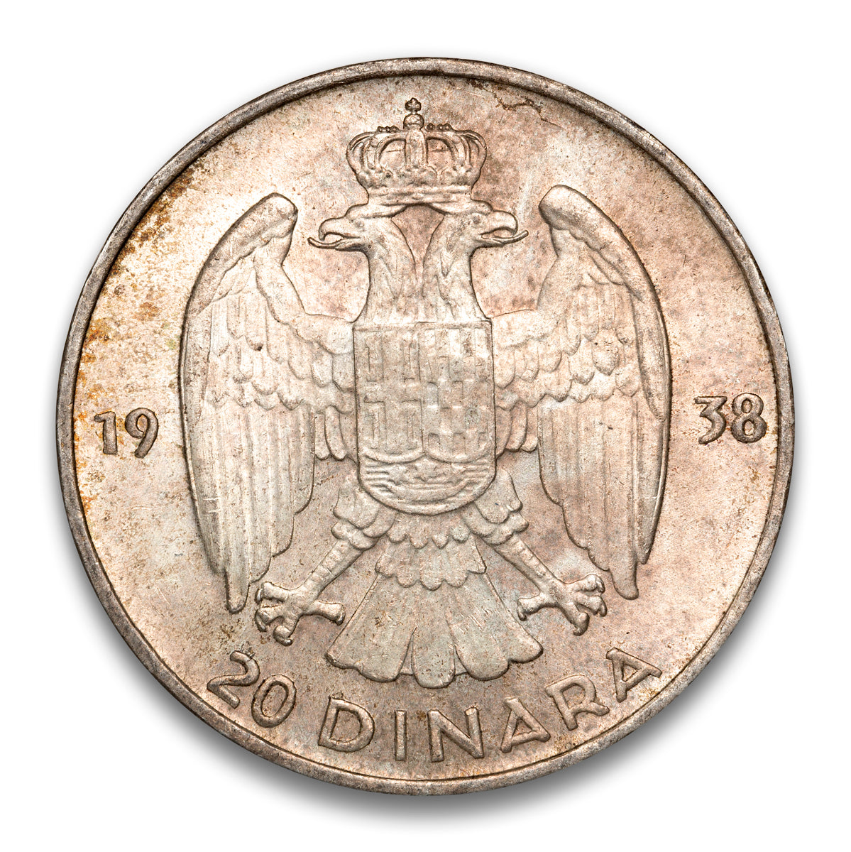 Yugoslavia Silver 20 Dinara 1938