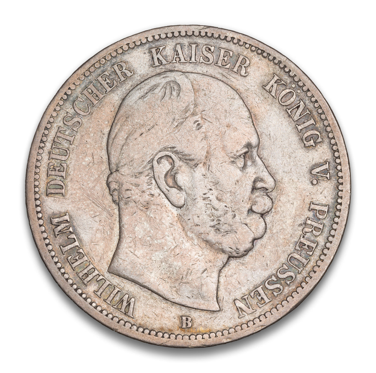 Prussia - German State Silver 5 Marks 1876 B