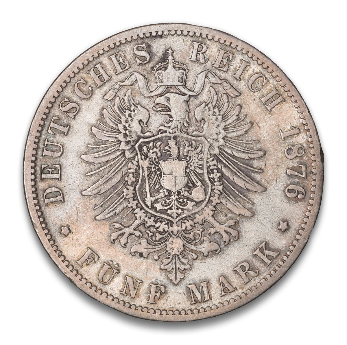 Prussia - German State Silver 5 Marks 1876 B