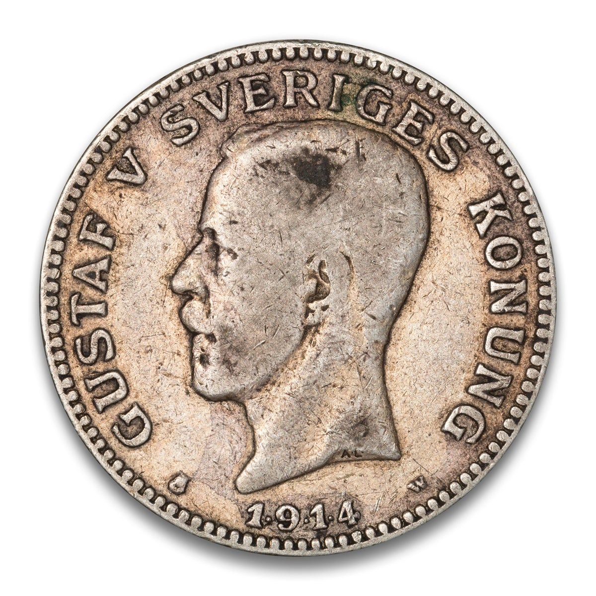 Sweden Silver 1 Krona 1914 W