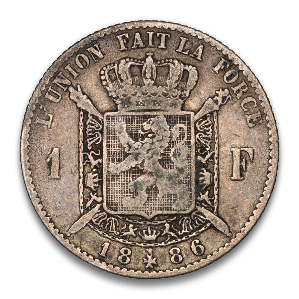 Belgium Silver 1 Franc 1886