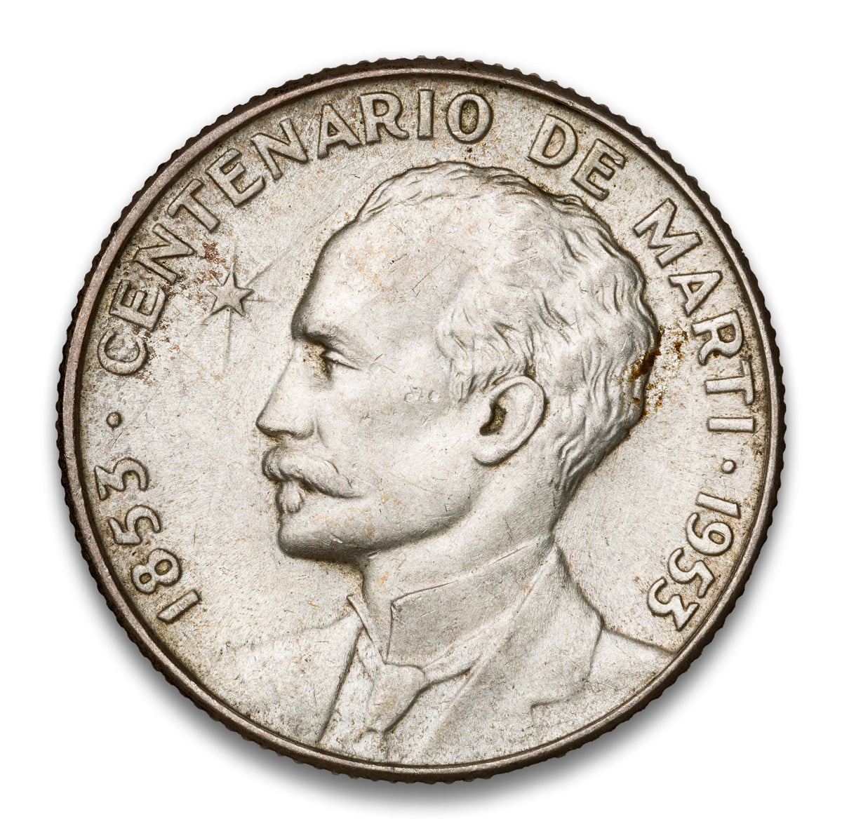 Cuba Silver 25 Centavos 1953