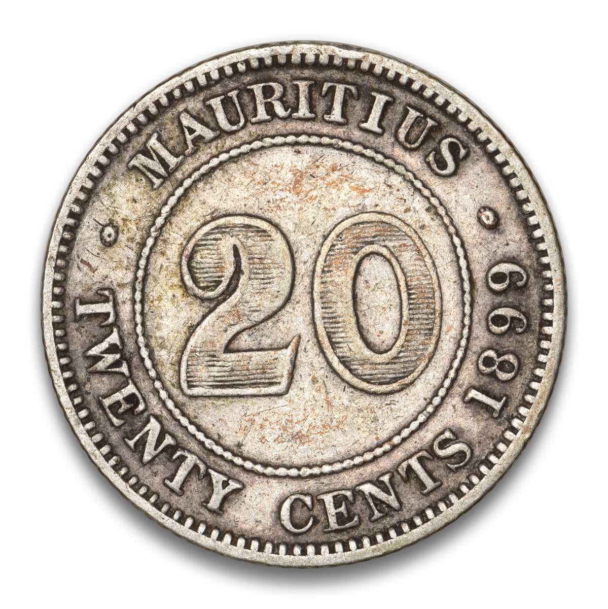 Mauritius Silver 20 Cents 1899