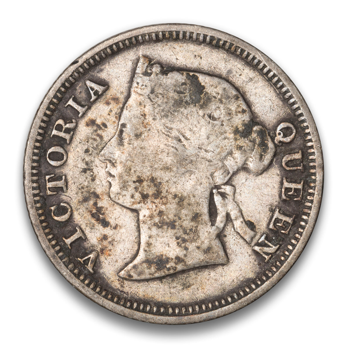 Straits Settlements Silver 5 Cents 1884