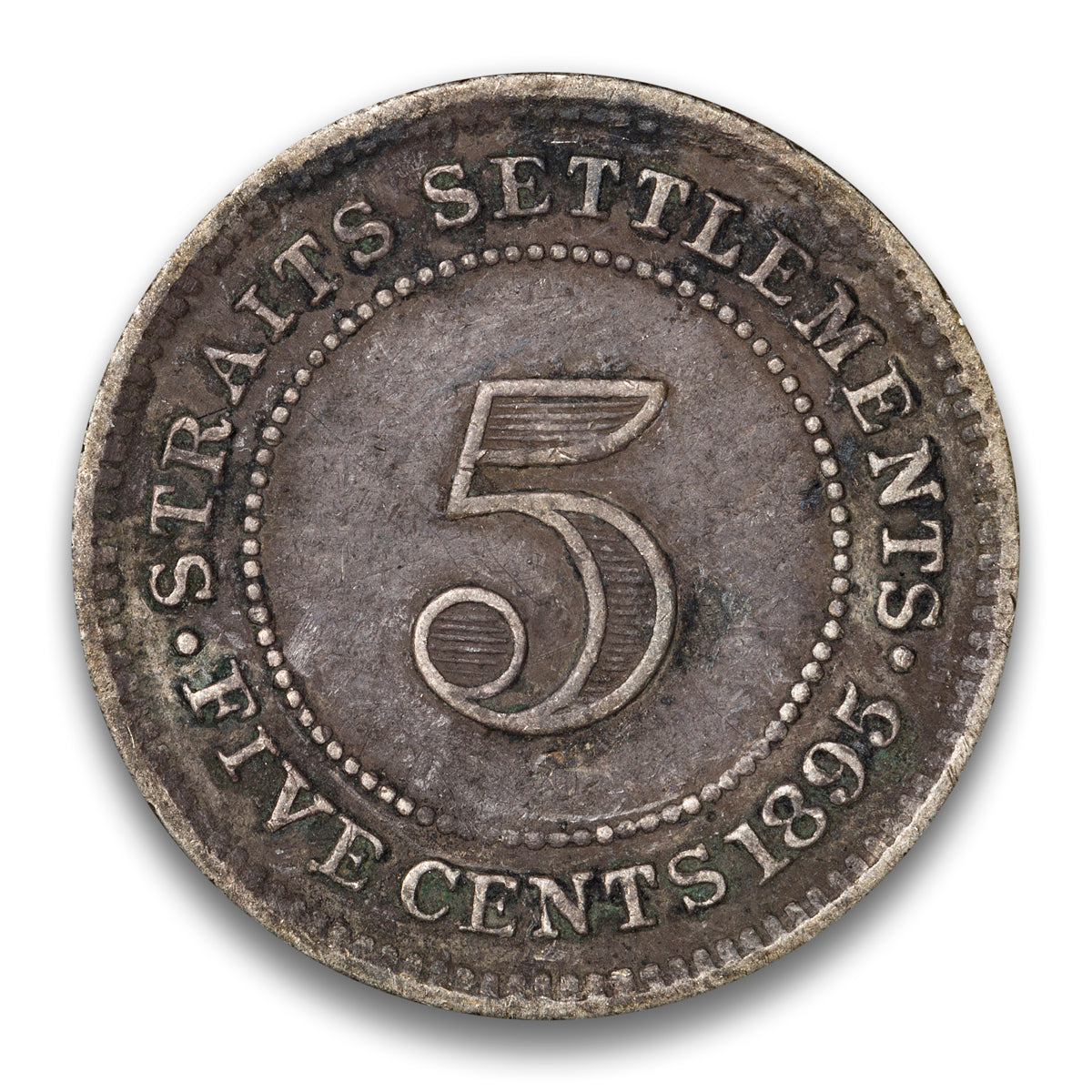 Straits Settlements Silver 5 Cents 1895