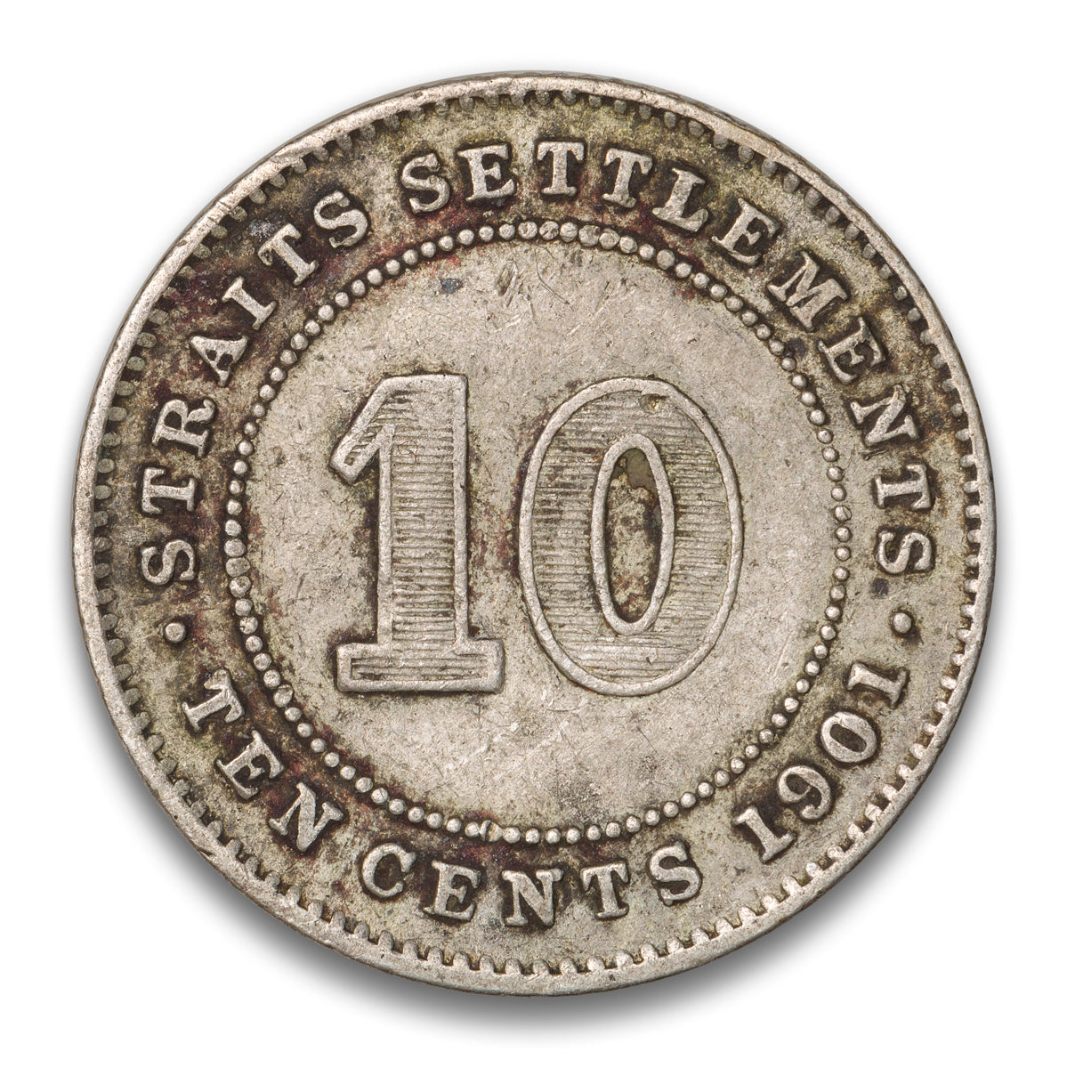 Straits Settlements Silver 10 Cents 1901