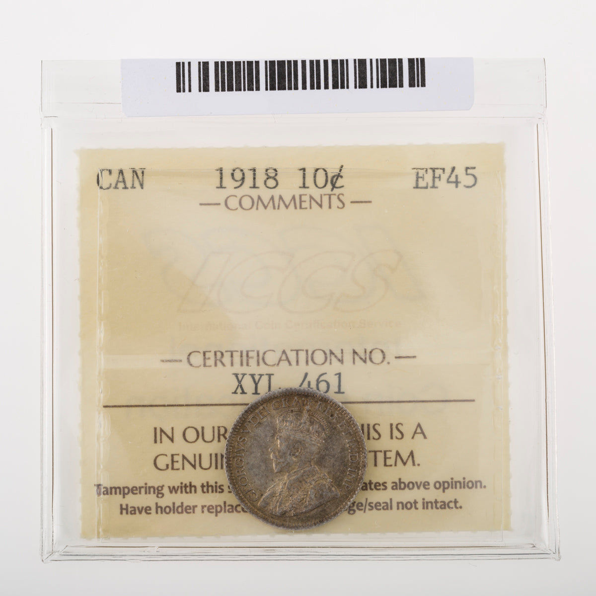 10 Cent 1918 ICCS EF-45