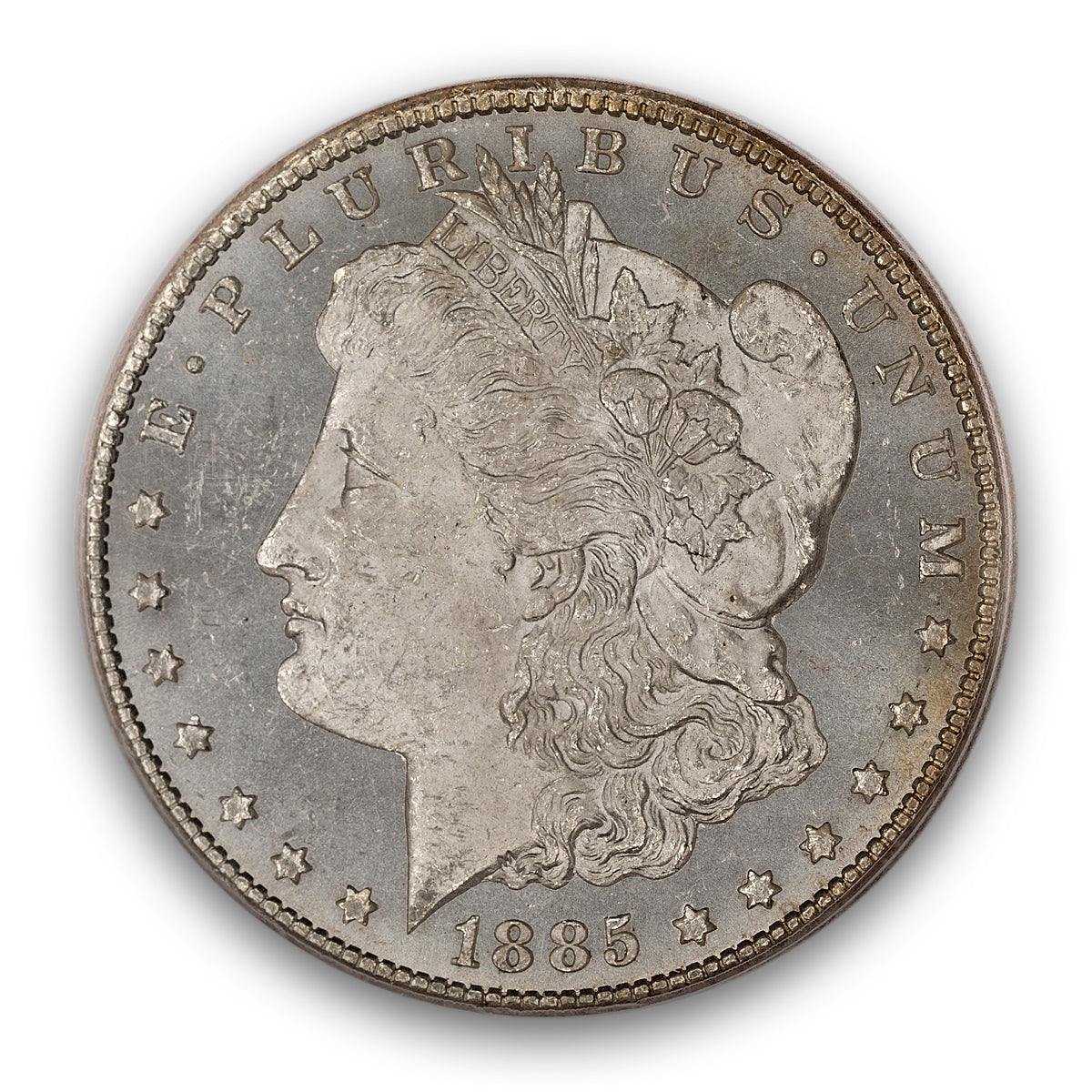 US $1 1885CC Morgan Dollar PCGS PL-62