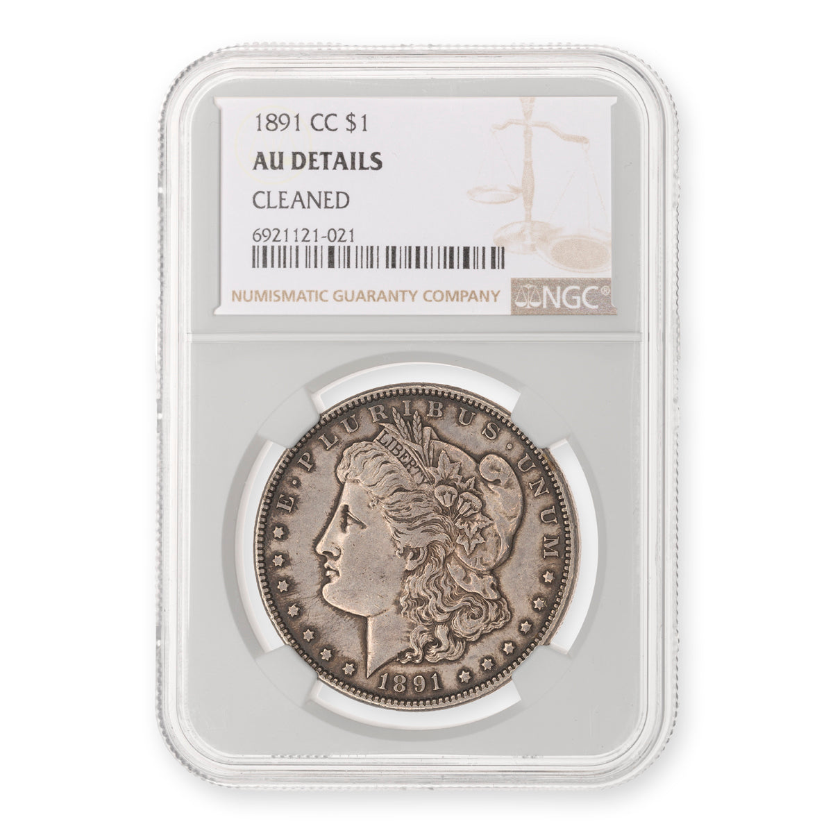 US $1 1891CC Morgan Dollar NGC AU-50